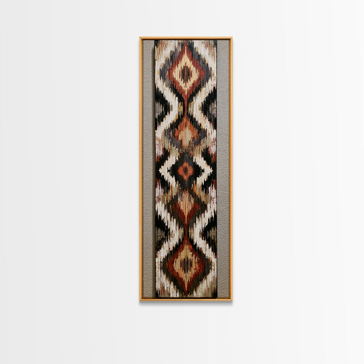 Scandinavian Textile Pattern Canvas Print, Scandinavian Art, Large Wall Art, Living Room Decor, Nordic, Living Room Wall Art, SCA-1x3-28