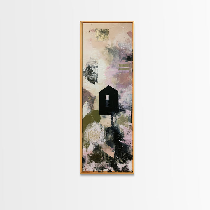 Simple Black House Shape Canvas Print, Scandinavian Art, Modern Art, Living Room Decor, Abstract Art, Nordic, Contemporary Art, SCA-1x3-43