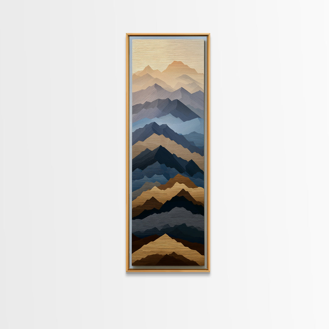 Muted Mountain Layers Canvas Print, Scandinavian Art, Printable Art, Living Room Decor, Oil Painting, Nordic, Modern Art, SCA-1x3-44