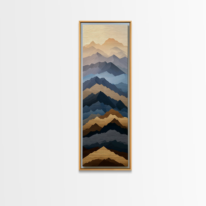 Muted Mountain Layers Canvas Print, Scandinavian Art, Printable Art, Living Room Decor, Oil Painting, Nordic, Modern Art, SCA-1x3-44