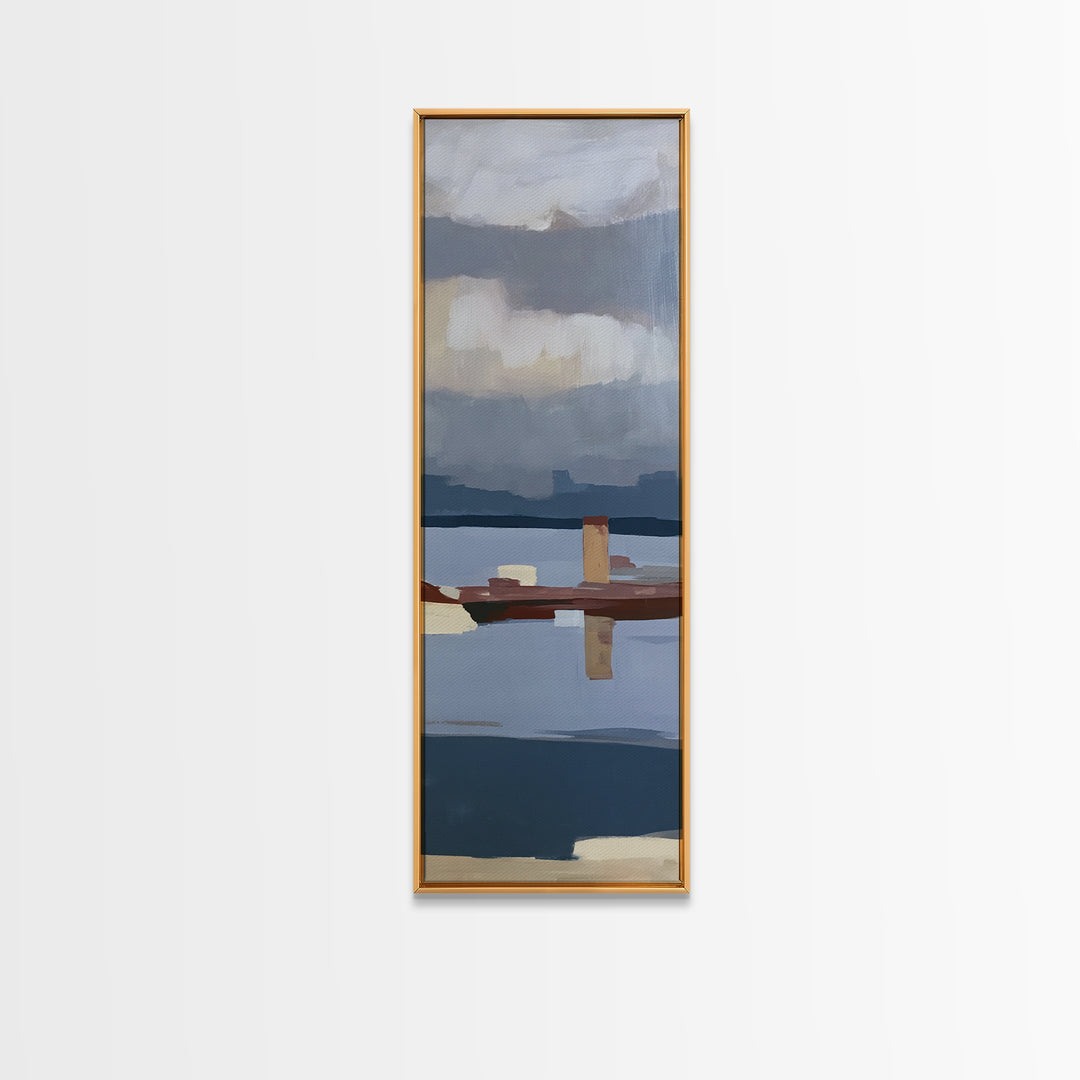 Calm Lake Dock Canvas Print, Scandinavian Art, Luxury Decor, Living Room Decor, Fine Art, Nordic, Printable Wall Art, SCA-1x3-51