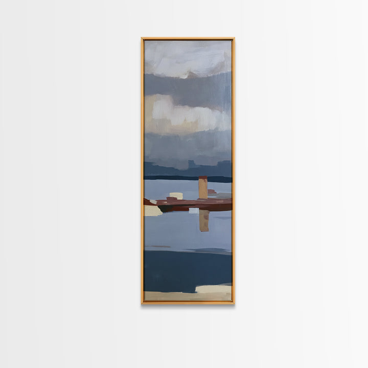 Calm Lake Dock Canvas Print, Scandinavian Art, Luxury Decor, Living Room Decor, Fine Art, Nordic, Printable Wall Art, SCA-1x3-51