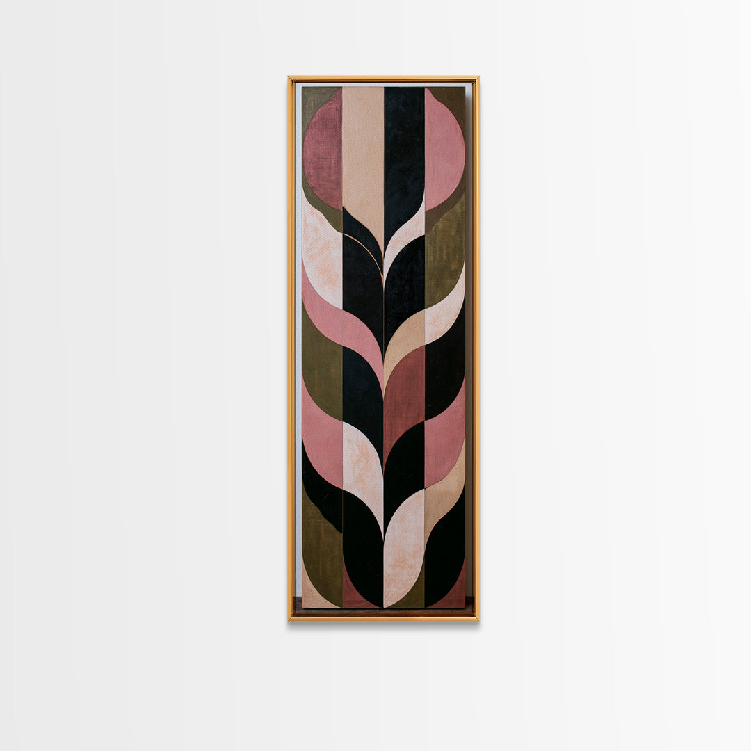 Scandinavian Textile Pattern Framed Canvas Print, Scandinavian Art, Living Room Decor, Fine Art, Nordic, Gallery Decor, SCA-1x3-52