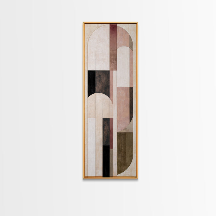Abstract Arch Shapes Framed Canvas Print, Scandinavian Art, Textured Painting, Living Room Decor, Abstract Art, Nordic, SCA-1x3-74