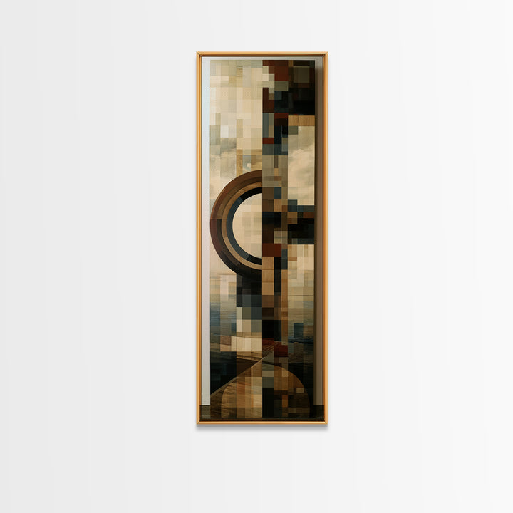 Calm Lake Dock Framed Canvas Print, Scandinavian Art, Wall Art, Living Room Decor, Oil Painting, Nordic, Large Wall Art, SCA-1x3-75