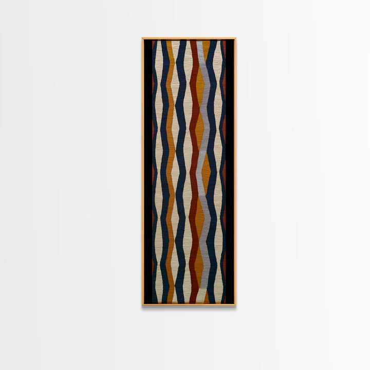 Scandinavian Textile Pattern Framed Canvas Print, Scandinavian Art, Scandinavian, Living Room Decor, Oil Painting, Nordic, SCA-1x3-76