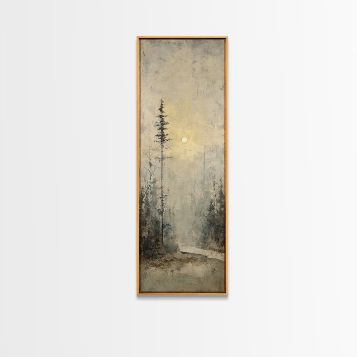 Single Black Branch on Warm White Background Canvas Print, Scandinavian Art, Gallery Decor, Living Room Decor, Nordic, SCA-1x3-80