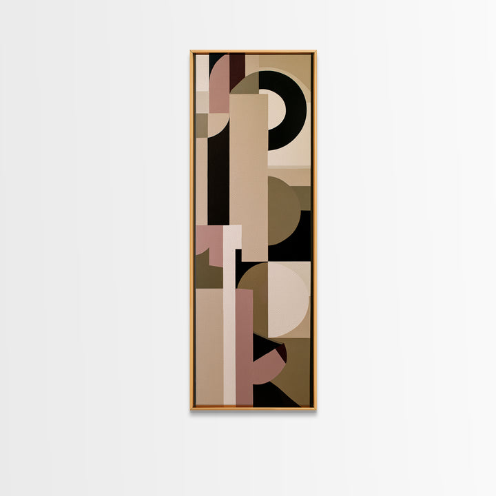 Soft Beige Geometric Abstraction Framed Canvas Print, Scandinavian Art, Wall Decor, Living Room Decor, Abstract Art, Nordic, SCA-1x3-87