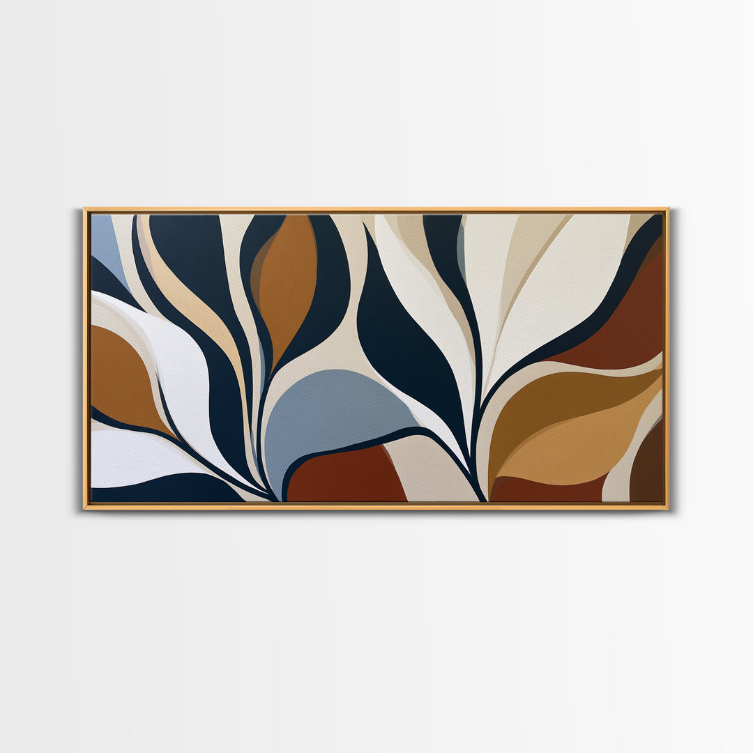 Pale Oak Botanical Line Drawing Framed Canvas Print, Scandinavian Art, Abstract Art, Living Room Decor, Oil Painting, Nordic, SCA-2x1-1