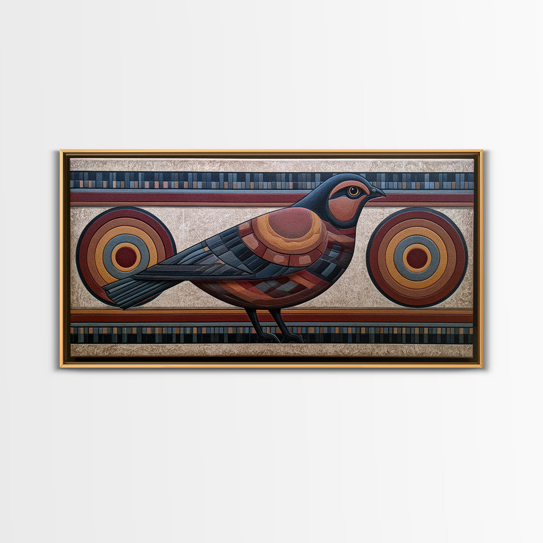 Nordic Folk Bird Canvas Print, Scandinavian Art, Wall Hanging, Living Room Decor, Fine Art, Nordic, Living Room Wall Art, SCA-2x1-31