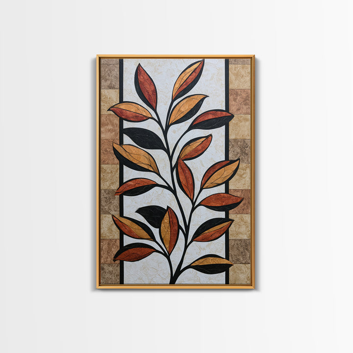 Single Black Branch on Warm White Background Canvas Print, Scandinavian Art, Canvas Art, Living Room Decor, Nordic, SCA-2x3-100