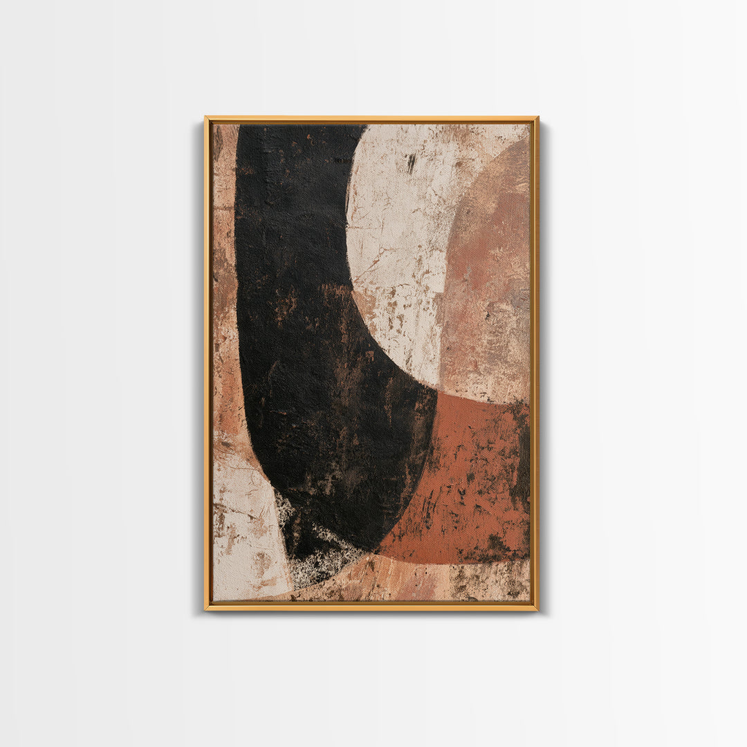 Minimal Sun over Pine Forest Framed Canvas Print, Scandinavian Art, Canvas Art, Living Room Decor, Oil Painting, Nordic, SCA-2x3-25