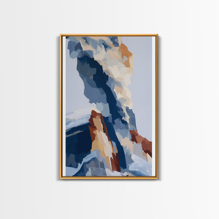 Winter Cabin Smoke Framed Canvas Print, Scandinavian Art, Wall Decor, Living Room Decor, Abstract Art, Nordic, Canvas Art, SCA-2x3-26