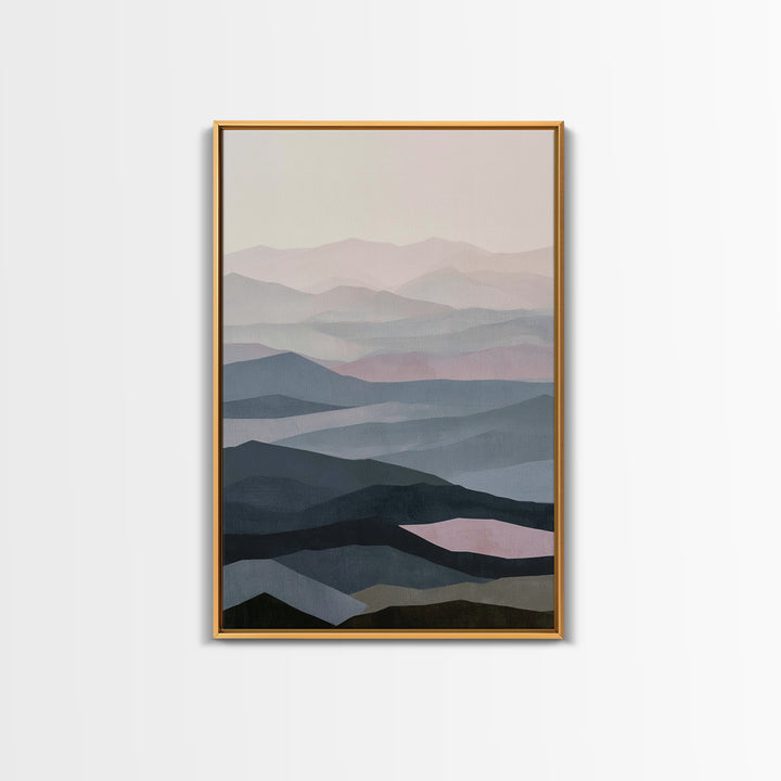 Muted Mountain Layers Canvas Print, Scandinavian Art, Christmas Decor, Living Room Decor, Fine Art, Nordic, Wall Art Print, SCA-2x3-40