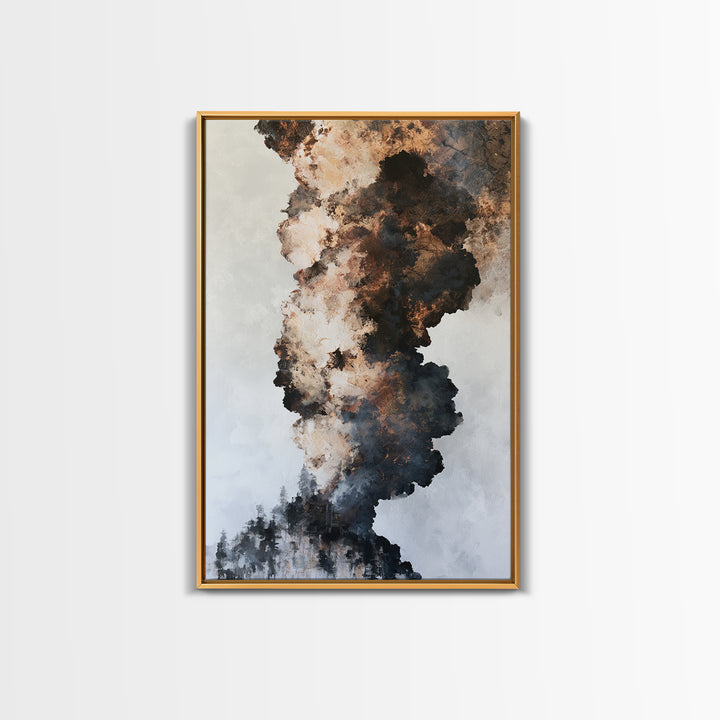 Winter Cabin Smoke Canvas Print, Scandinavian Art, Christmas Decor, Living Room Decor, Fine Art, Nordic, Wall Art Print, SCA-2x3-50