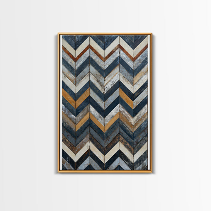 Herringbone Monochrome Pattern Canvas Print, Scandinavian Art, Original Painting, Living Room Decor, Fine Art, Nordic, SCA-2x3-54