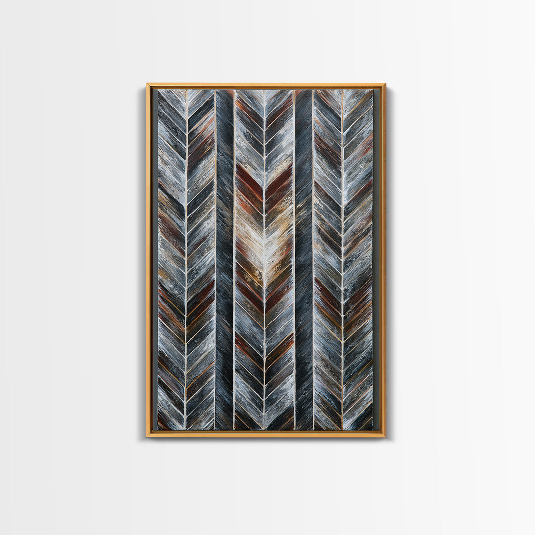 Herringbone Monochrome Pattern Framed Canvas Print, Scandinavian Art, Decor, Living Room Decor, Fine Art, Nordic, Printable Art, SCA-2x3-6