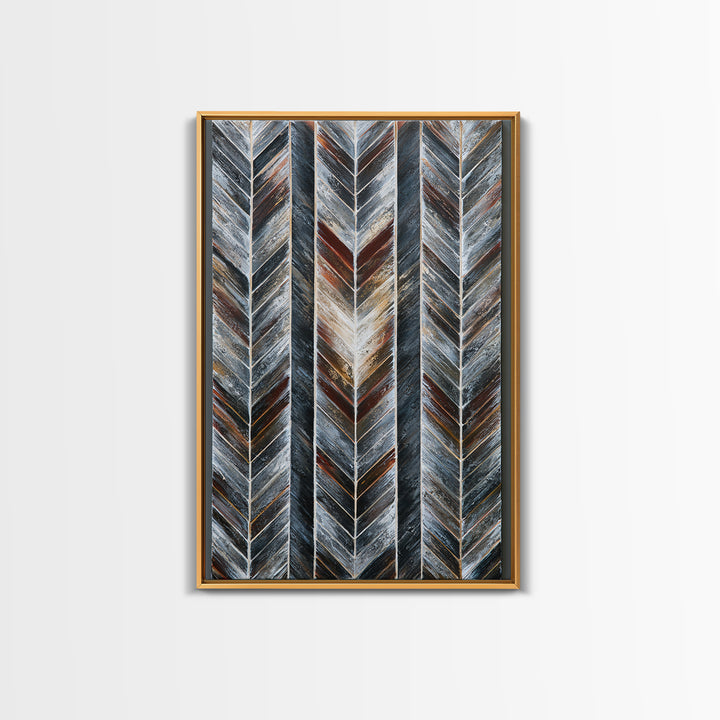 Herringbone Monochrome Pattern Framed Canvas Print, Scandinavian Art, Decor, Living Room Decor, Fine Art, Nordic, Printable Art, SCA-2x3-6