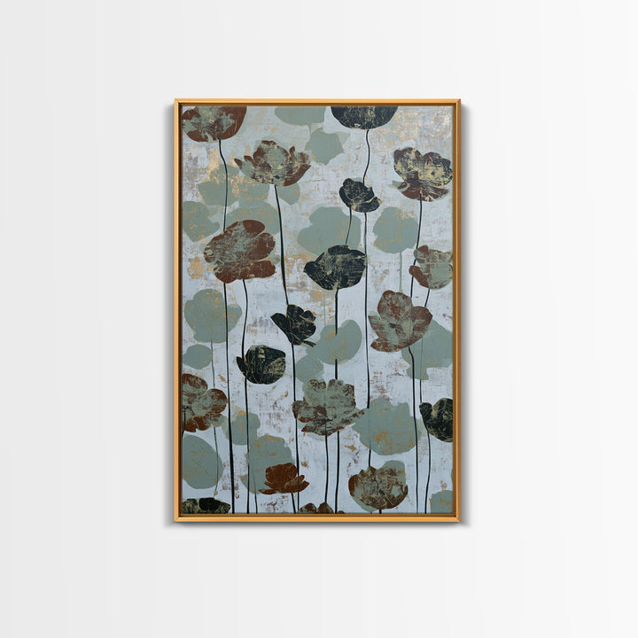 Minimal Meadow Flowers Canvas Print, Scandinavian Art, Large Wall Art, Living Room Decor, Nordic, Living Room Wall Art, SCA-2x3-66