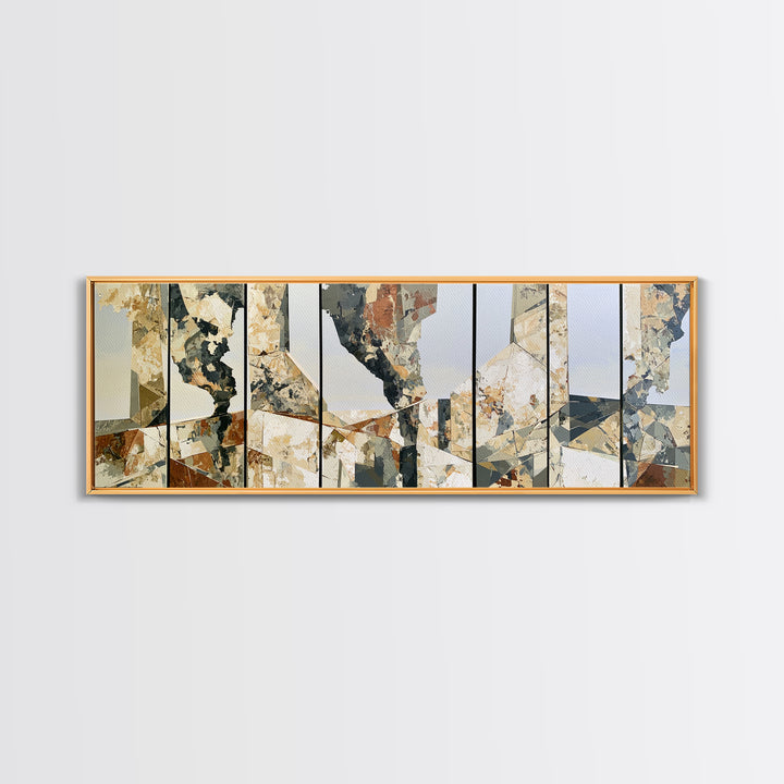 Winter Cabin Smoke Canvas Print, Scandinavian Art, Printable Art, Living Room Decor, Abstract Art, Nordic, Modern Art, SCA-3x1-34