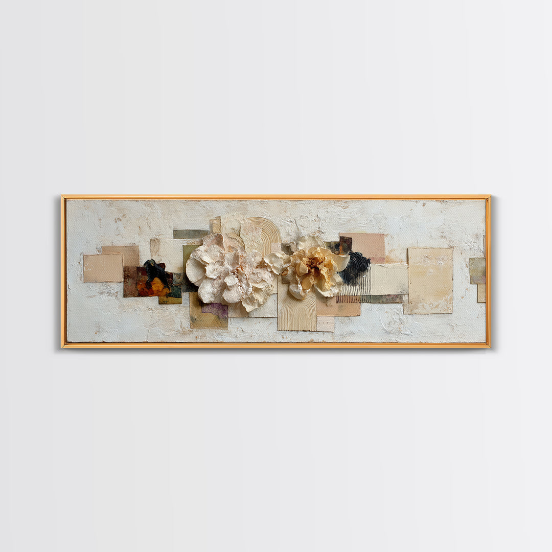 Single Black Branch on Warm White Background Canvas Print, Scandinavian Art, Neutral Decor, Living Room Decor, Fine Art, Nordic, SCA-3x1-36
