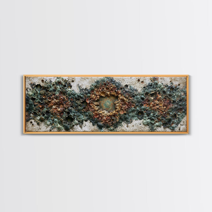 Simple Mushroom and Moss Forest Study Canvas Print, Scandinavian Art, Modern Decor, Living Room Decor, Oil Painting, Nordic, SCA-3x1-40
