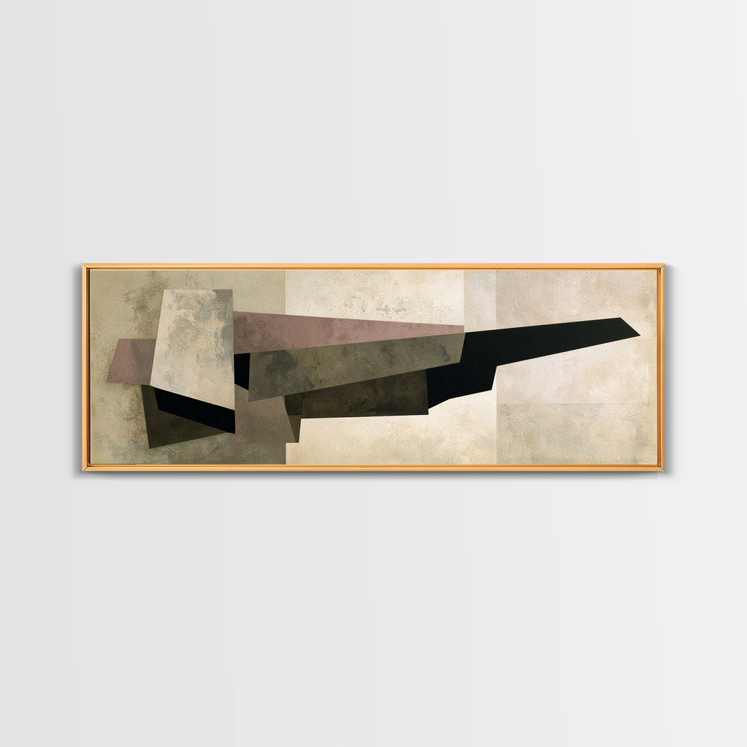 Soft Beige Geometric Abstraction Canvas Print, Scandinavian Art, Original Painting, Living Room Decor, Abstract Art, Nordic, SCA-3x1-43