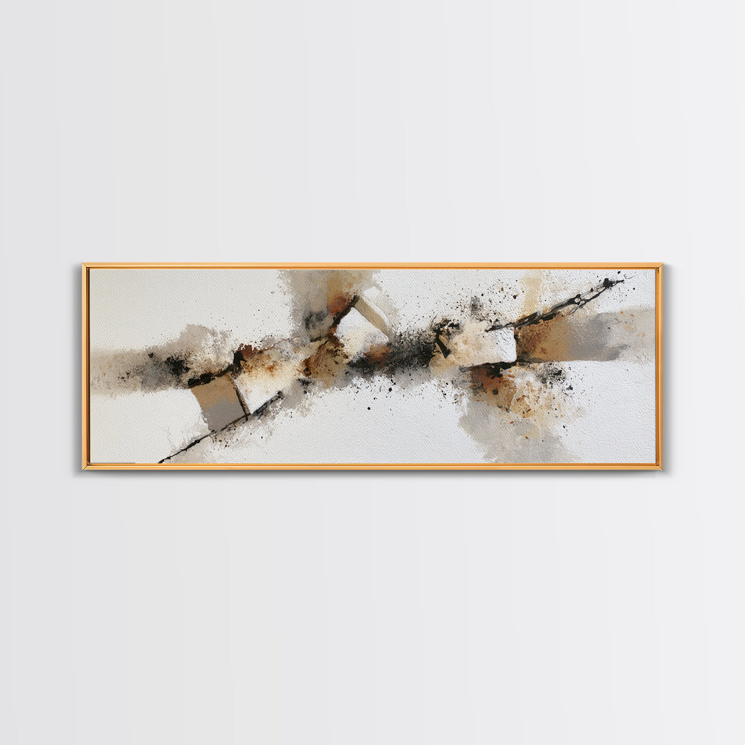Soft Wool Texture Abstract Framed Canvas Print, Scandinavian Art, Mid Century Modern, Living Room Decor, Abstract Art, Nordic, SCA-3x1-59