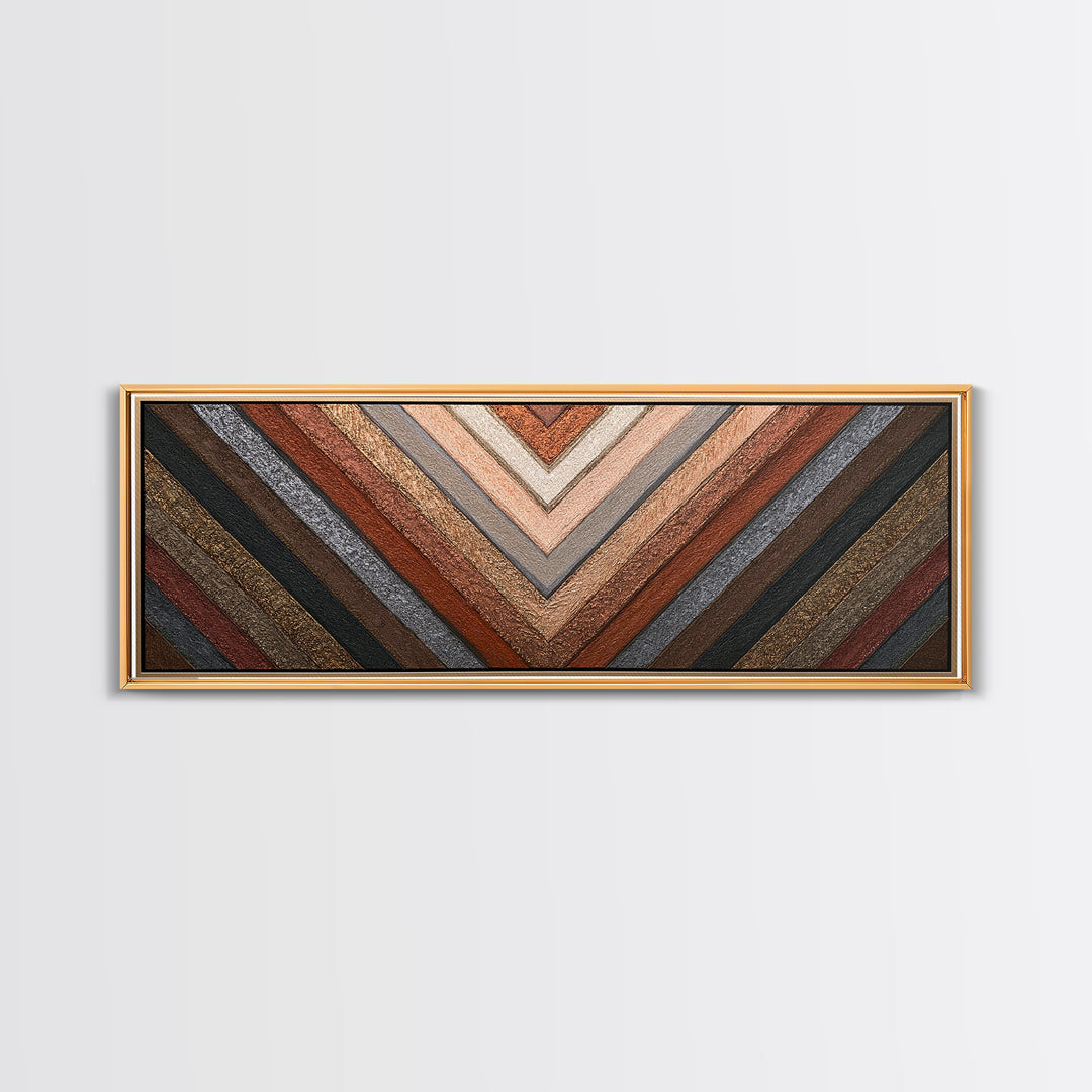 Herringbone Monochrome Pattern Canvas Print, Scandinavian Art, Minimalist Decor, Living Room Decor, Oil Painting, Nordic, SCA-3x1-62
