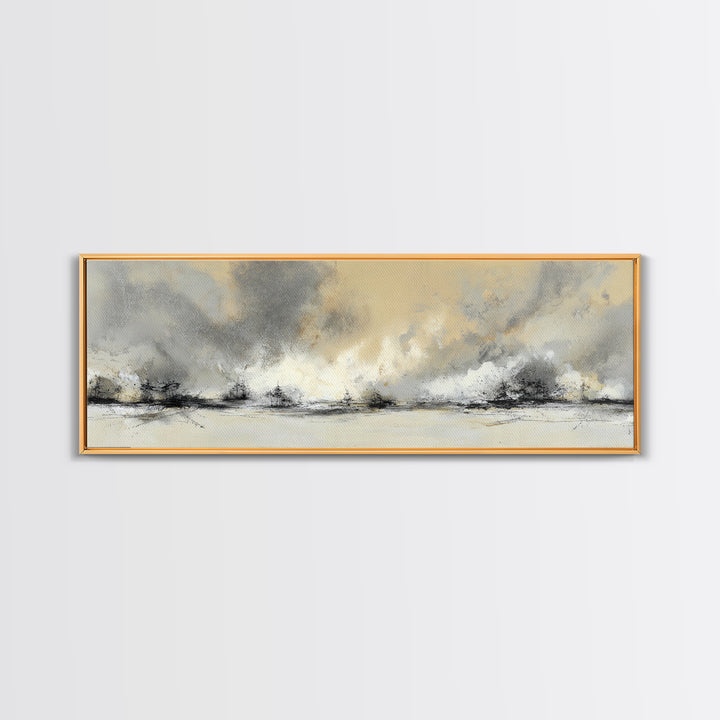 Soft Beige Geometric Abstraction Framed Canvas Print, Scandinavian Art, Canvas Art, Living Room Decor, Fine Art, Nordic, SCA-3x1-67