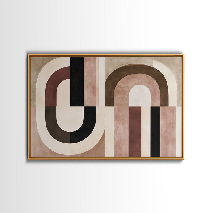 Abstract Arch Shapes Framed Canvas Print, Scandinavian Art, Abstract Wall Art, Living Room Decor, Abstract Art, Nordic, SCA-3x2-18