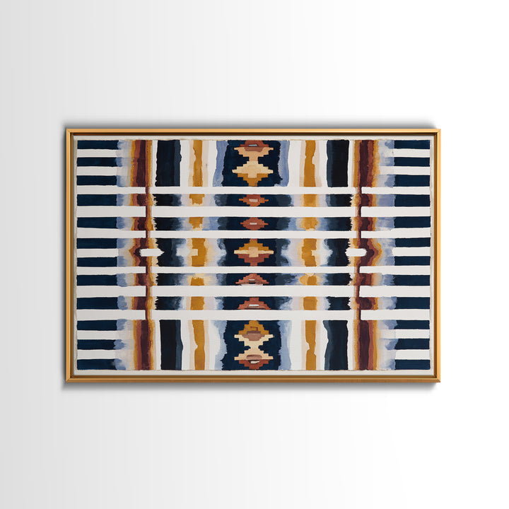 Scandinavian Textile Pattern Framed Canvas Print, Scandinavian Art, Fine Art Print, Living Room Decor, Fine Art, Nordic, SCA-3x2-20