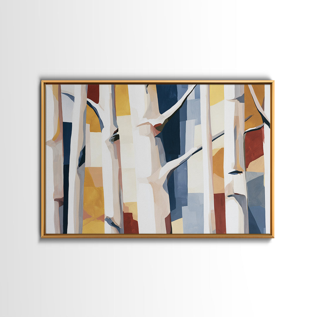 Birch Tree Trunks Canvas Print, Scandinavian Art, Luxury Decor, Living Room Decor, Oil Painting, Nordic, Printable Wall Art, SCA-3x2-61