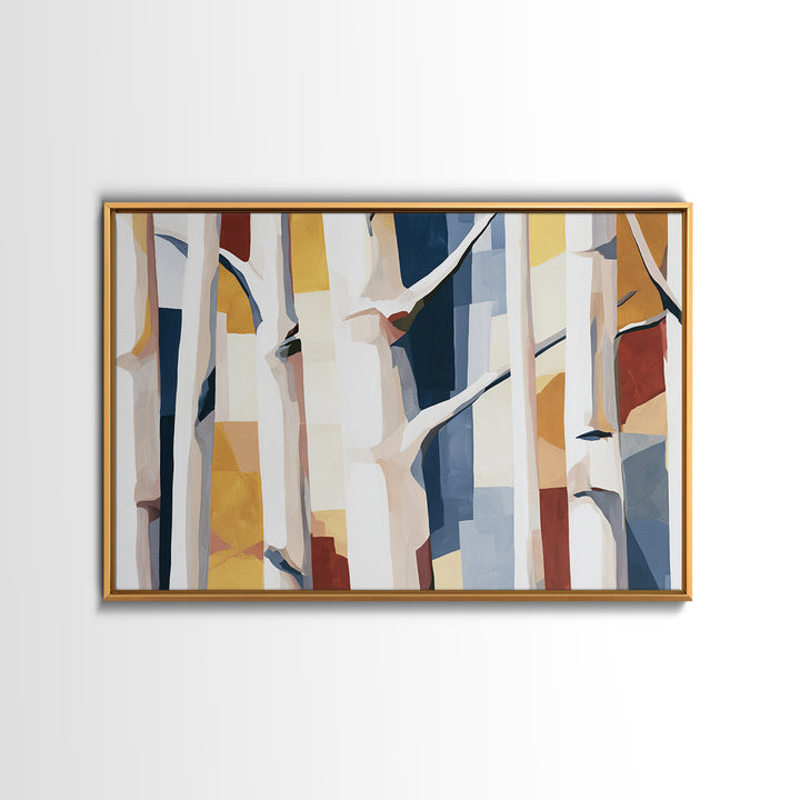Birch Tree Trunks Canvas Print, Scandinavian Art, Luxury Decor, Living Room Decor, Oil Painting, Nordic, Printable Wall Art, SCA-3x2-61
