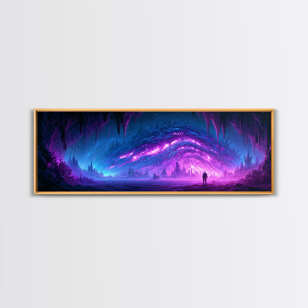 Glowing Alien Artifact Canvas Print, Scifi Art, Gallery Decor, Living Room Decor, Fine Art, Orbit, Wall Art, Home Decor, SCI-3x1-36