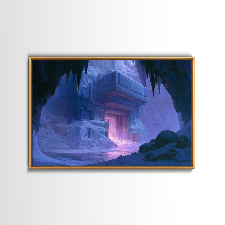 Glowing Alien Artifact Framed Canvas Print, Scifi Art, Space Art, Living Room Decor, Fine Art, Orbit, Luxury Decor, Art Print, SCI-3x2-24