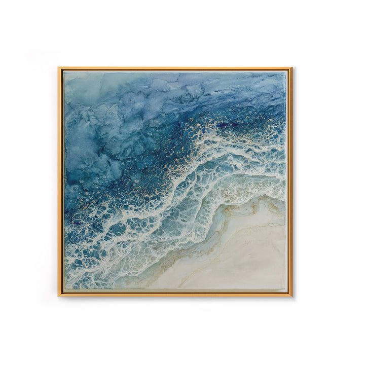 Ocean Foam Patterns from Above Canvas Print, Seascape Art, Wall Art Print, Coastal Decor, Watercolor Art, Seascape, SEA-1x1-60