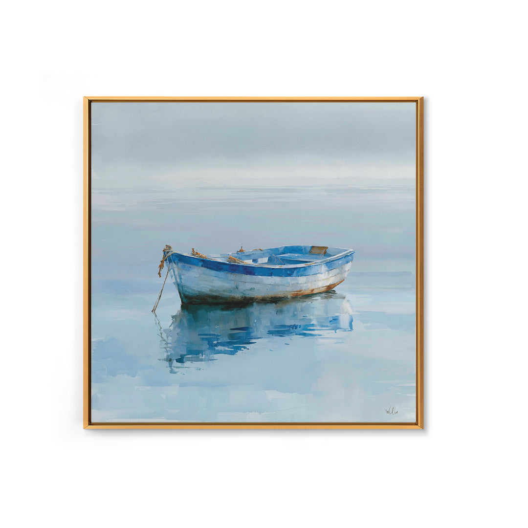 Minimal Horizon Line Framed Canvas Print, Seascape Art, Textured Painting, Coastal Decor, Oil Painting, Seascape, SEA-1x1-88
