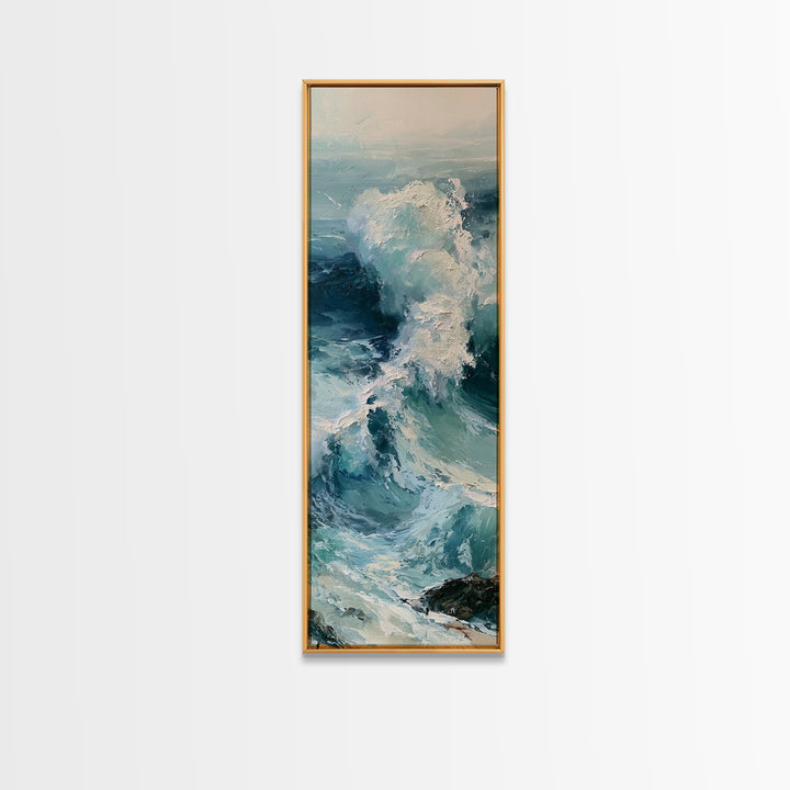 Wild Atlantic Wave Canvas Print, Seascape Art, Abstract Painting, Coastal Decor, Fine Art, Seascape, Room Decor, SEA-1x3-5