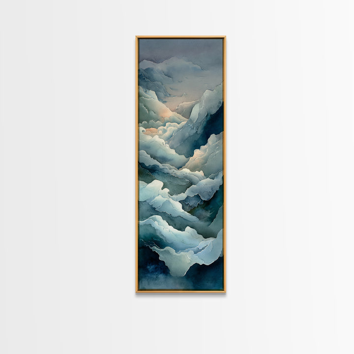Storm Waves Crashing Framed Canvas Print, Seascape Art, Textured Painting, Coastal Decor, Fine Art, Seascape, Large Wall Art, SEA-1x3-61