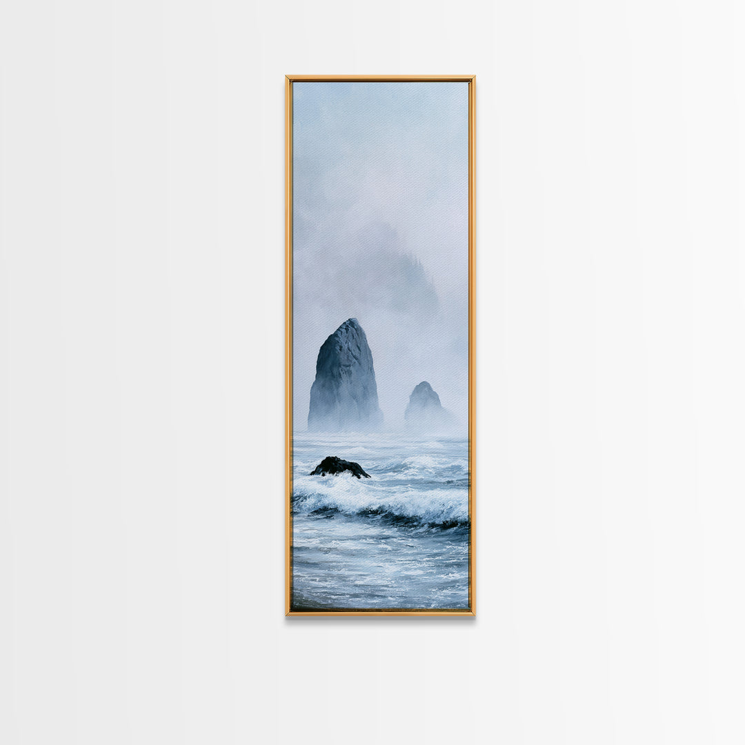 Sea Stack Rocks Canvas Print, Seascape Art, Contemporary Art, Coastal Decor, Fine Art, Seascape, Canvas Wall Art, Abstract Art, SEA-1x3-7