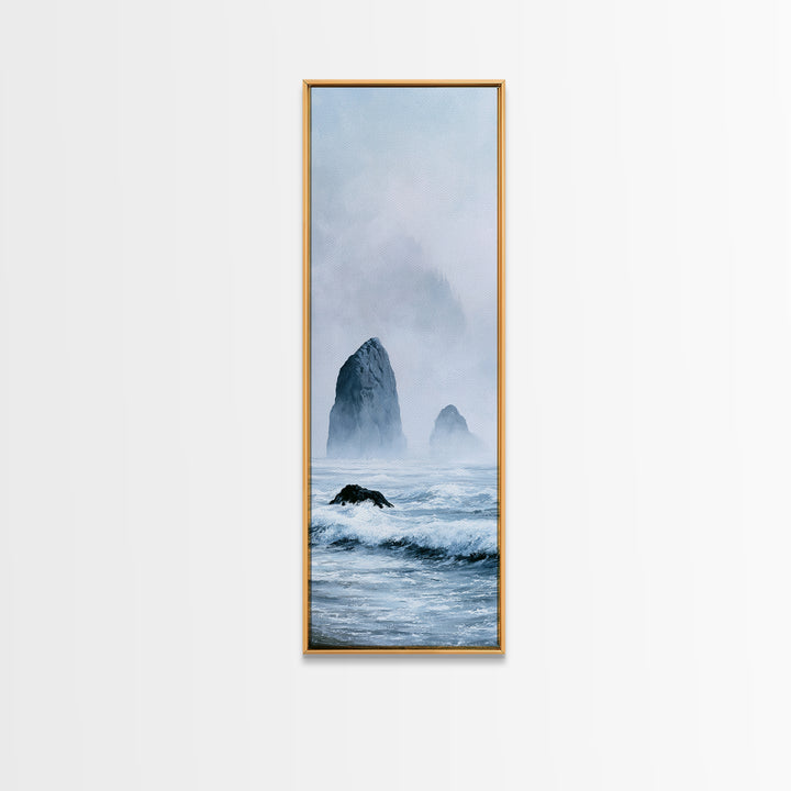 Sea Stack Rocks Canvas Print, Seascape Art, Contemporary Art, Coastal Decor, Fine Art, Seascape, Canvas Wall Art, Abstract Art, SEA-1x3-7