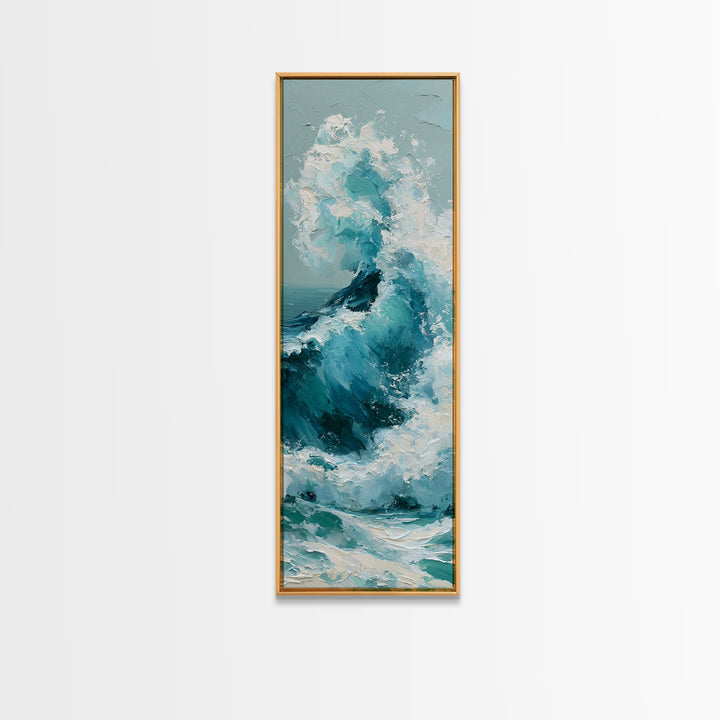 Wild Atlantic Wave Canvas Print, Seascape Art, Luxury Decor, Coastal Decor, Fine Art, Seascape, Oil Painting, Digital Wall Art, SEA-1x3-77
