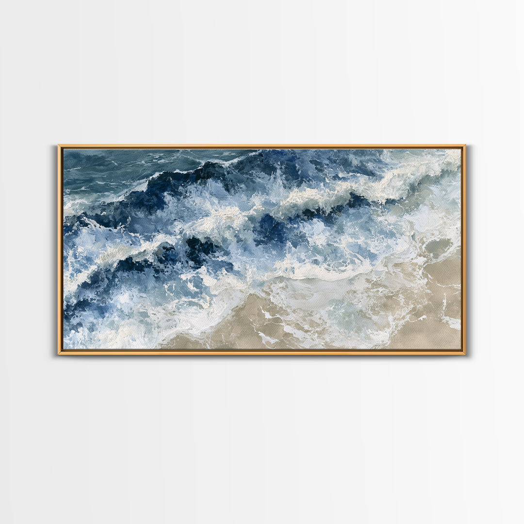 Ocean Foam Patterns from Above Canvas Print, Seascape Art, Contemporary Art, Coastal Decor, Fine Art, Seascape, Canvas Wall Art, SEA-2x1-32