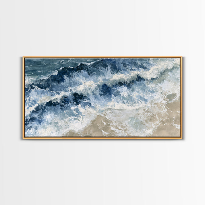 Ocean Foam Patterns from Above Canvas Print, Seascape Art, Contemporary Art, Coastal Decor, Fine Art, Seascape, Canvas Wall Art, SEA-2x1-32