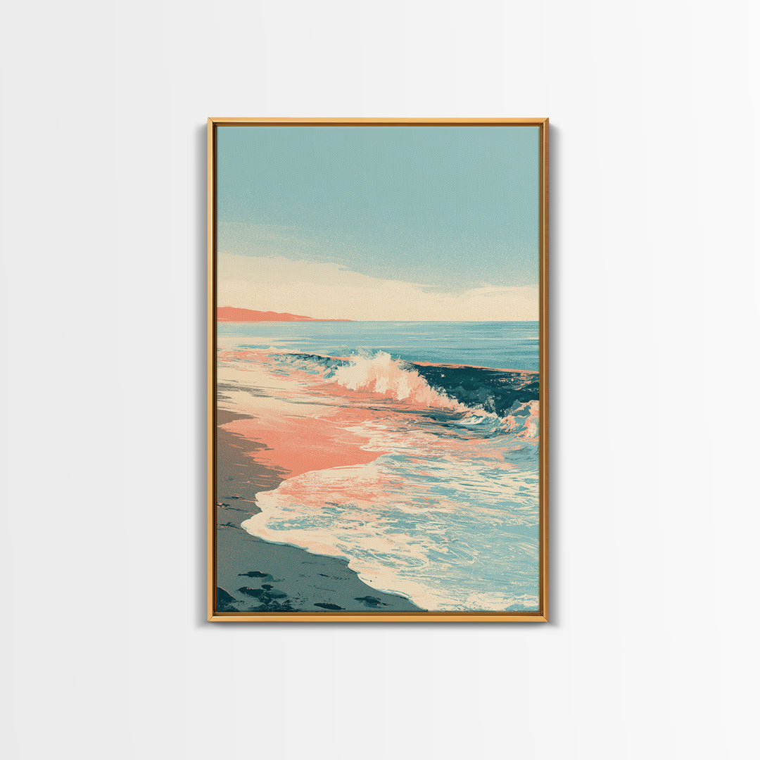Calm Blue Horizon Framed Canvas Print, Seascape Art, Contemporary Art, Coastal Decor, Fine Art, Seascape, Canvas Wall Art, SEA-2x3-34
