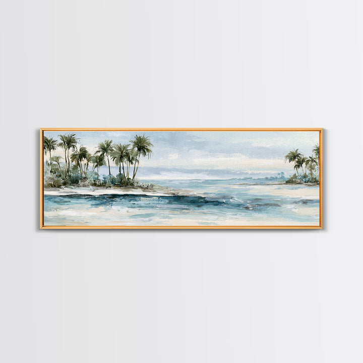 Tropical Lagoon with Transparent Shallows Canvas Print, Seascape Art, Canvas Print, Coastal Decor, Fine Art, Seascape, SEA-3x1-98