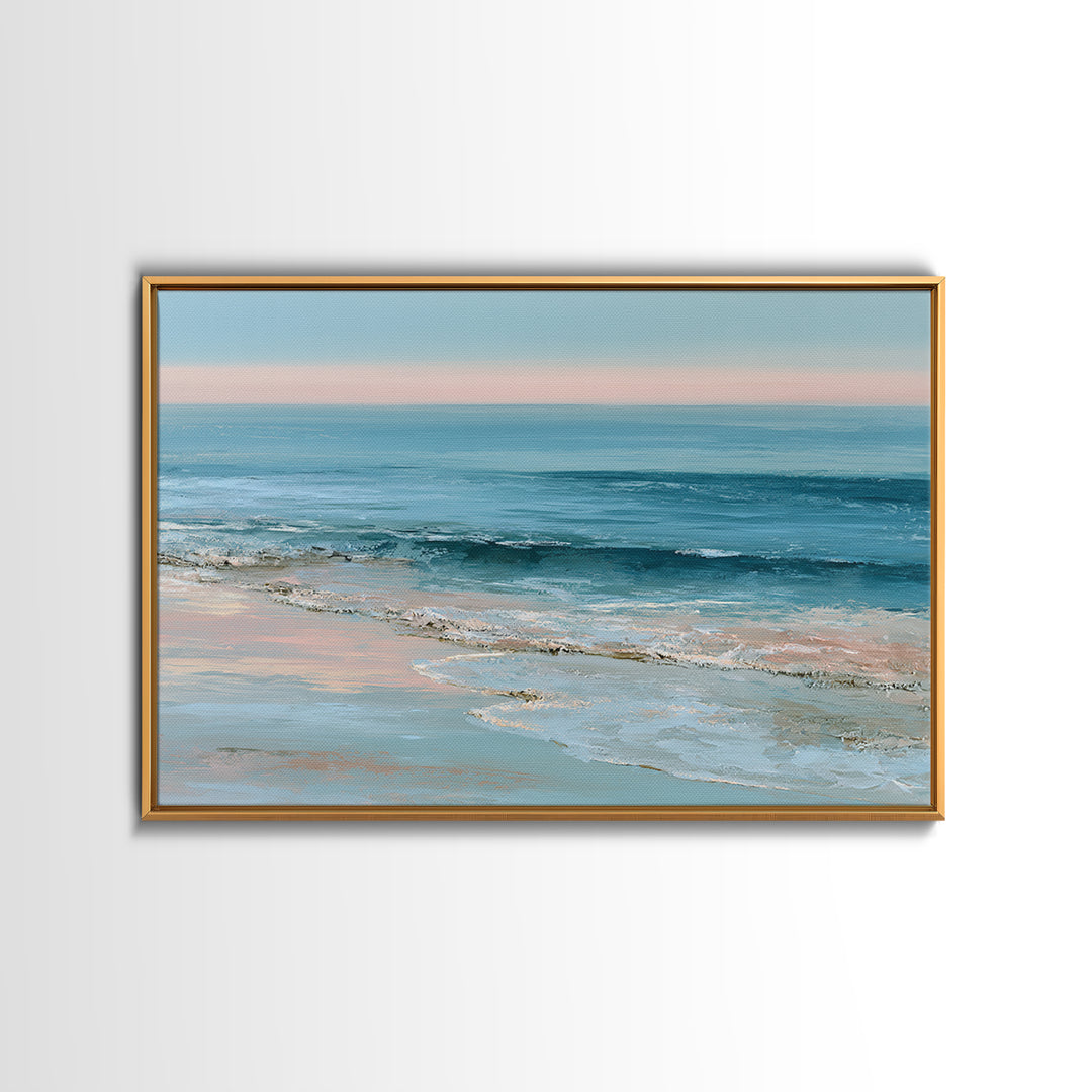Calm Blue Horizon Framed Canvas Print, Seascape Art, Original Art, Coastal Decor, Fine Art, Seascape, Living Room Wall Art, SEA-3x2-6