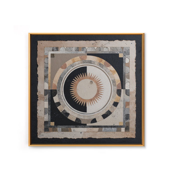 Cosmic Eye Inside Geometric Frame Canvas Print, Sacred Geometry Art, Boho Wall Decor, Living Room Decor, Abstract Art, Geometry, SGA-1x1-19