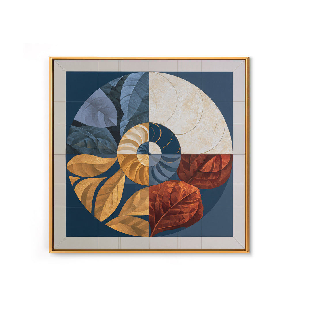 Golden Ratio Spiral Canvas Print, Sacred Geometry Art, Abstract Art Print, Living Room Decor, Watercolor Art, Geometry, SGA-1x1-54